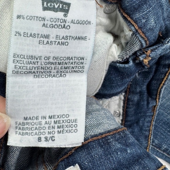 Levi's Mid Rise Skinny Jeans Womens 8 Dark Wash Denim Casual Everyday - Picture 5 of 9